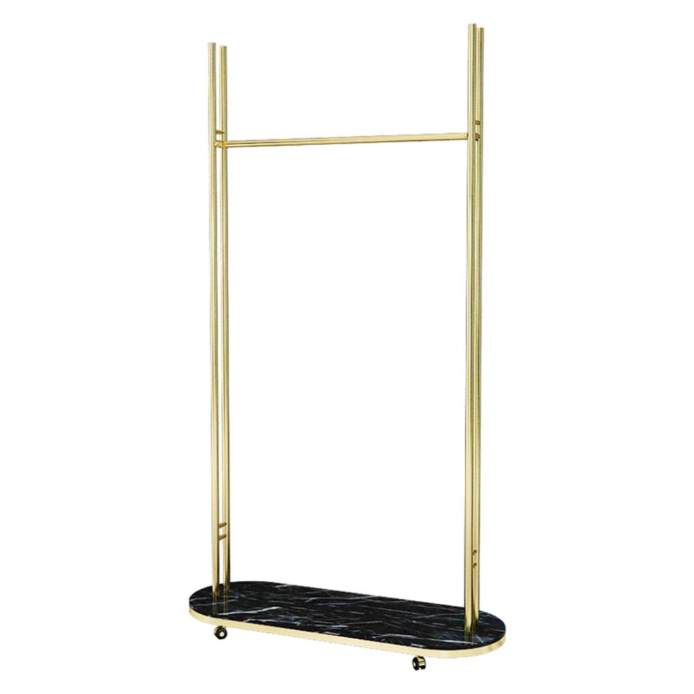Freestanding Floor-to-Ceiling Clothes Rail Removable Clothing Display Rack New Chinese Marble Hanger with Storage Rack Wheels can be