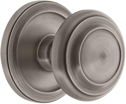 Grandeur 820227 Rosette Privacy with Circulaire Knob in Antique Pewter, 2.375