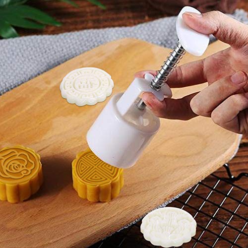 2 Sets Mooncake Mold Press With 11 Stamps, Senhai Round Flower And Square Flower Decoration Tools For Baking Diy Cake Cookie Biscuit Desser #TOP3