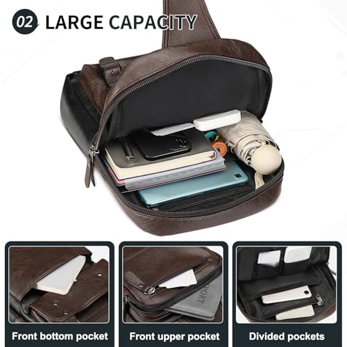 Image of Convertible Sling Bag Crossbody Backpack, Bags with Headphone Jack Shoulder Bag