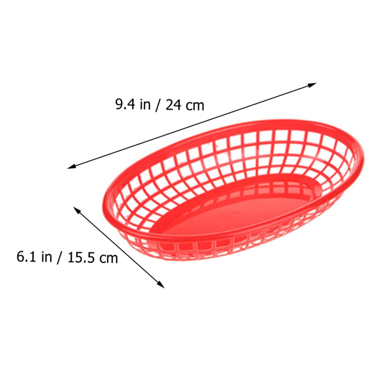 Hemobllo 6Pcs Oval Fast Food Baskets Reusable French Fries Fried Chicken Serving Tray for Home Fruit Plate Snacks Lightweight Elegant Design for Kitchen Parties