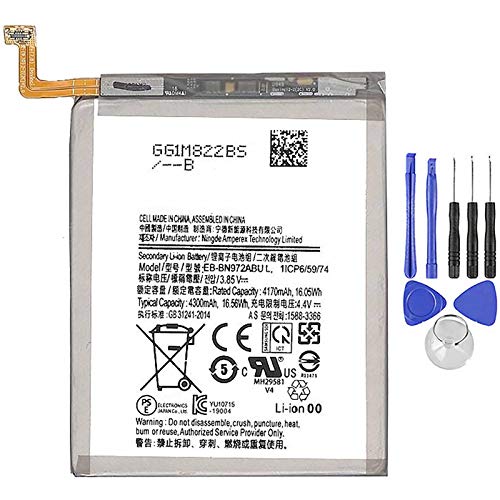 Batterie compatible avec Samsung Galaxy Note 10+ Plus N975 EB-BN972ABU 4300 mAh avec kit de démontage inclus