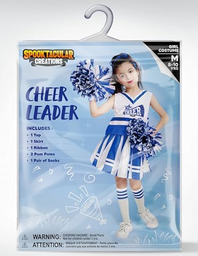 Spooktacular Creations Cheerleader Costume for Girls, Kids Halloween Cheerleader Outfit, Cheer Uniform for Dress Up Parties