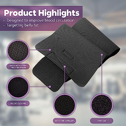 Zoyer Waist Trimmer Belt Neoprene Stomach Trainer Tummy Toner Body Shaper Belt To Cut Water Weight Sweat More For Slim Waist For Men & Women Black Performance Series #TOP2