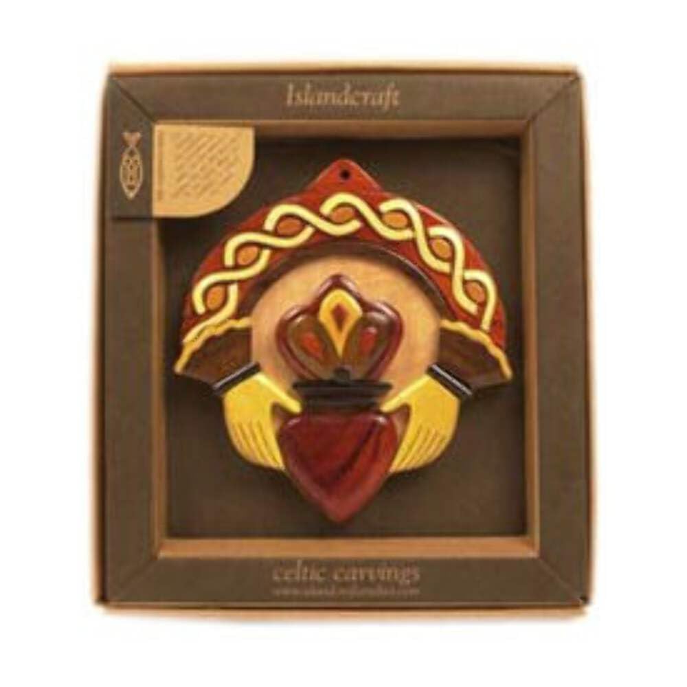 Royal Tara Black,Clear,Emerald,Yellow Wooden Irish Claddagh Plaque