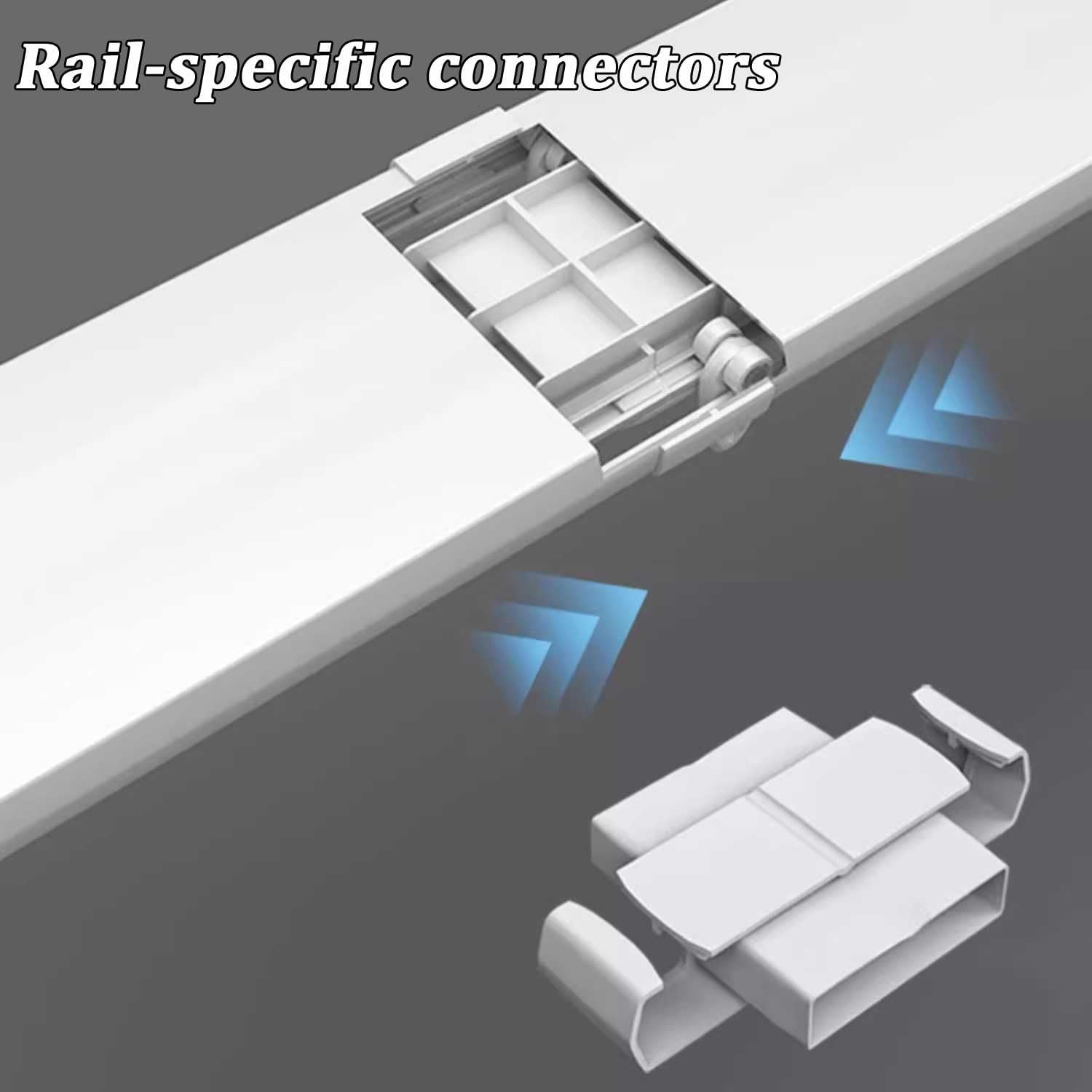 Heavy Duty Double Row Curtain Track - White Ceiling Mounted Silent Curtain Rod for Double Curtains - Easy Install 1.8m (5.9ft) Drop Ceiling Rails