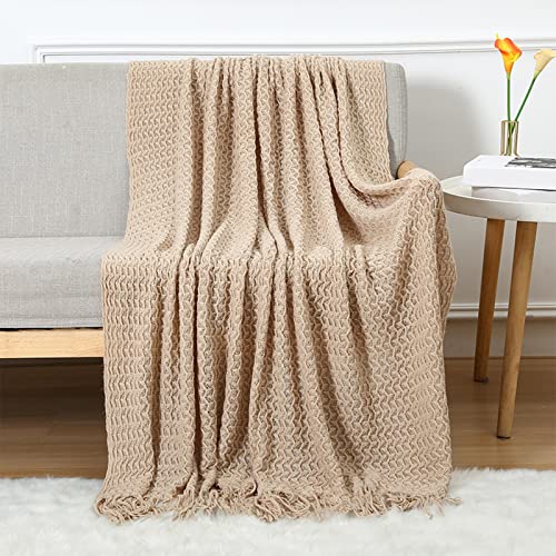 LumiSyne Zellulare Strickdecke Mit Quaste Einfarbige Zartes Hohlen Webmuster Weich Atmungsaktiv Sofaüberwurf Couchbezug Tagesdecke Dekorative Decke Für Sofa Bett Sessel Auto Reise LumiSyne Zellulare Strickdecke Mit Quaste Einfarbige Zartes Hohlen Webmuster Weich Atmungsaktiv Sofaüberwurf Couchbezug Tagesdecke Dekorative Decke Für Sofa Bett Sessel Auto Reise