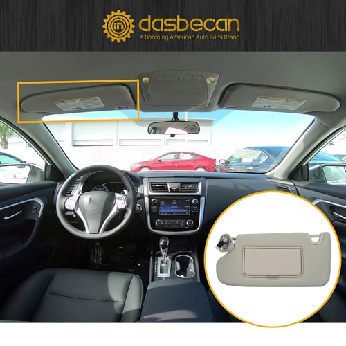 image for Dasbecan Gray Left Driver Side Sun Visor Compatible with Nissan Altima