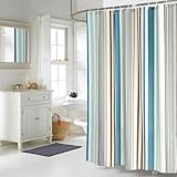 Anti-moisissure et imperméable : Le rideau de douche est fabriqué en fibre de polyester, assurant une excellente sensation et une durabilité durable. Le rideau de douche a une surface lisse et un drapé solide, rideau de douche est du tissu sont traités avec imperméabilisation , laissent l'eau glisser et garder la salle de bain au sec