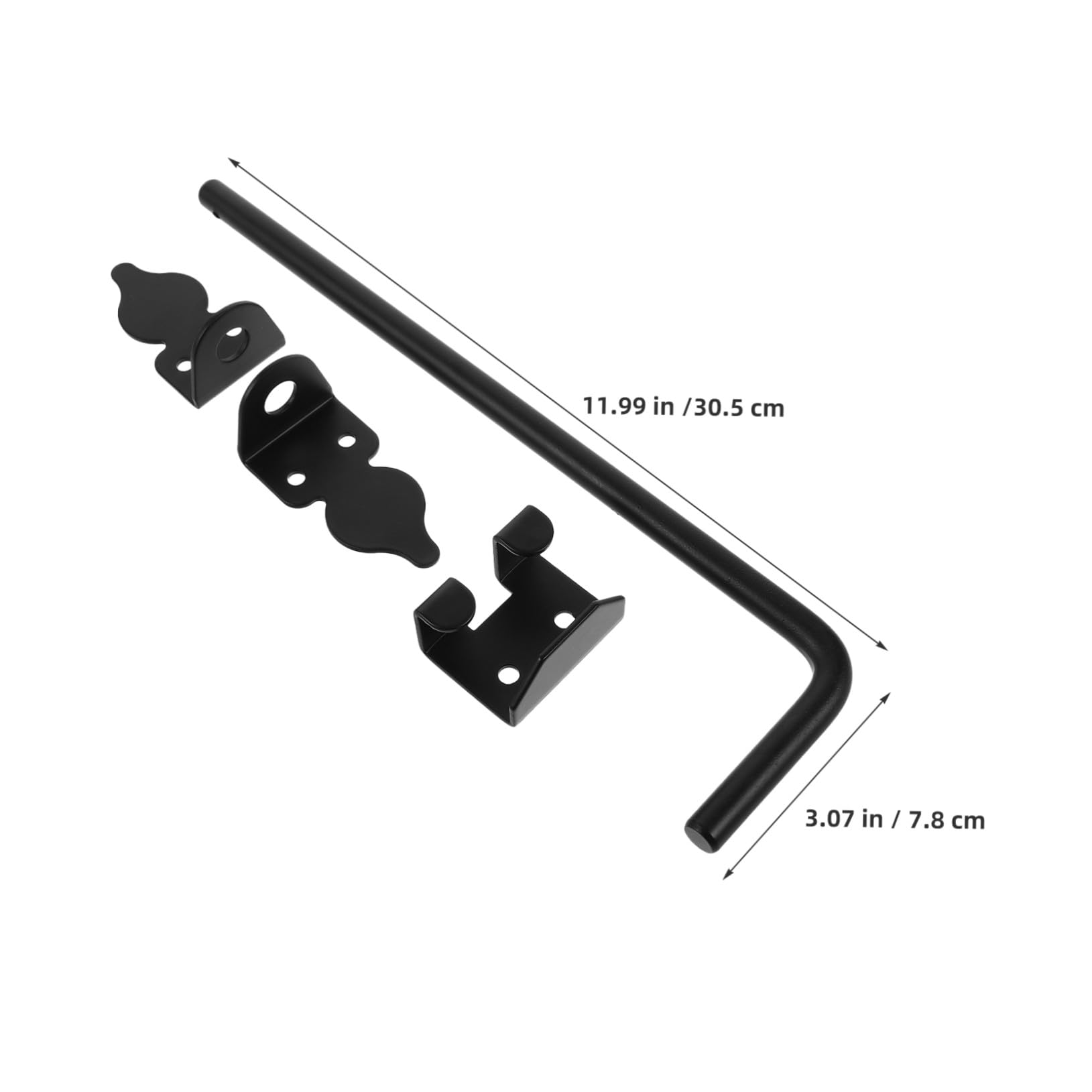 Loquet de Clôture en Canne 12 Pouces, Lot de 2, Noir