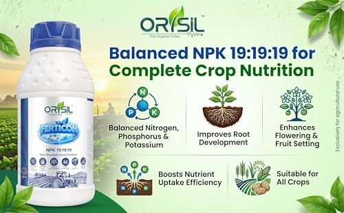 Image of FERTICON NPK 19:19:19 Liquid Nano Plant Nutrient with Seaweed Extract & Chelated Micronutrients | Balanced Crop Nutrition Booster for All Crops | Foliar Spray & Drip Application (500ml)