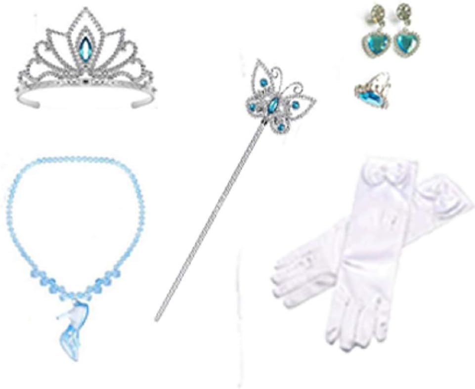 Elmia エルミア プリンセス 豪華アクセサリーセット 変身 お気にいる なりきり ティアラ ブレスレット ネックレス スティック イヤリング 子供 リング おもちゃ プレゼント 6点セット 手袋 女の子 クリスマス ハロウィン シンデレラ