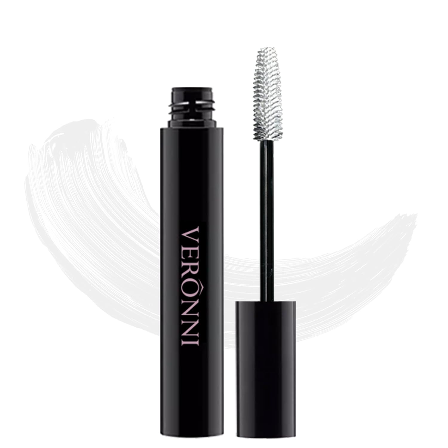 VERONNI Masque à cils blanc imperméable à l'eau bouclé, épais et allongé, soulève et prolonge les cils, résistant aux grumeaux, ne coule pas, masque de cils coloré à boucler