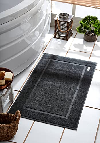 PandaHome Badvorleger Set aus Baumwolle - 2 Stück Badematte - 100% Baumwolle, Duschvorleger Duschmatte, Schnelltrocknend Weich Saugstark 1000 g/m² (Anthrazit)