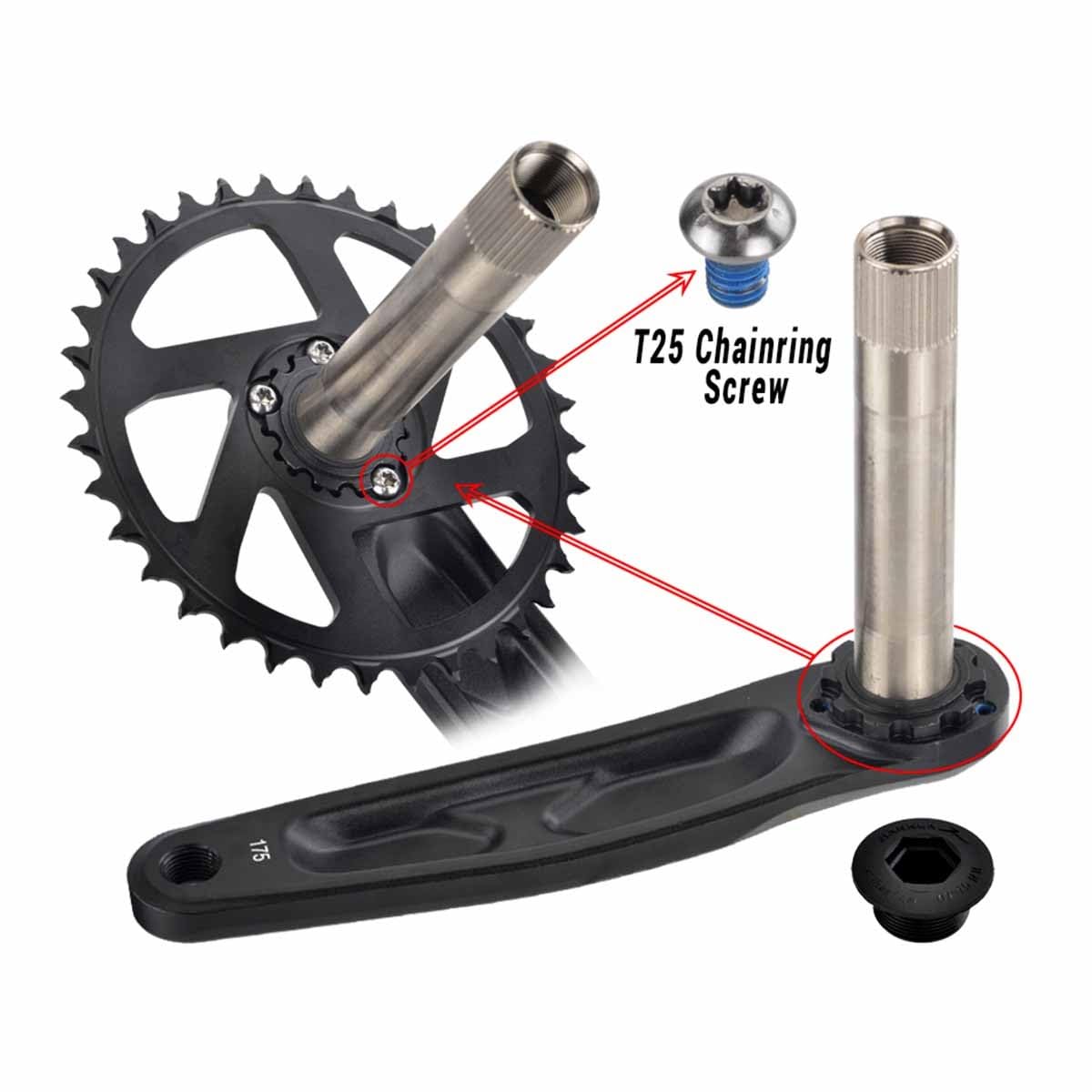 Guarnitura MTB 9-12 Velocità - 170/175mm, 599g, Corona Cava 30T, Per Mountain Bike - Foto 14