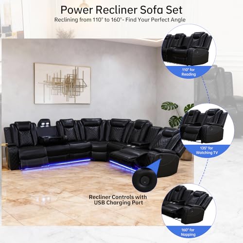 Electric recliner sofa set