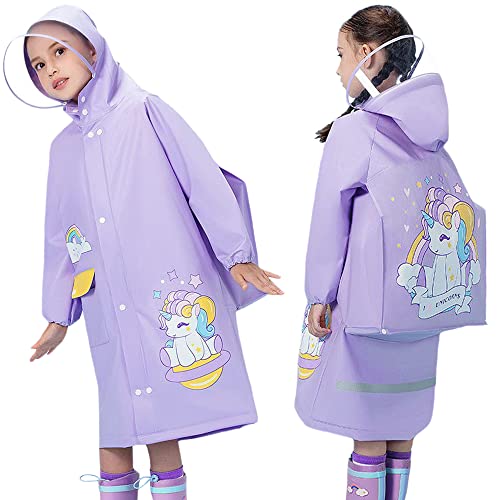 Toddler Raincoats for Girls Boys Hooded Rain Poncho Waterproof Kids Raincoat Children Toddler Rain Wear XL Size