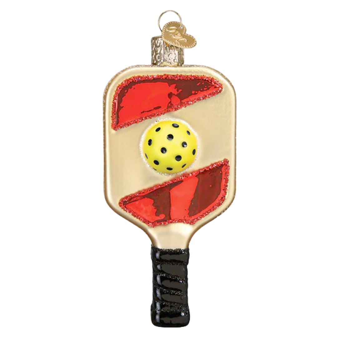 Décoration de Noël Pickleball en verre pour un sapin de sportif