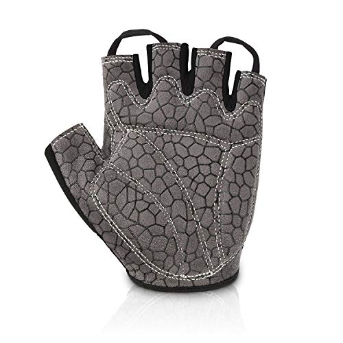 HTZPLOO Bike Gloves Cycling Gloves Biking Gloves for Men Women with Anti-Slip Shock-Absorbing Pad,Light Weight,Nice Fit,Half Finger Bicycle Gloves (Red,Large)