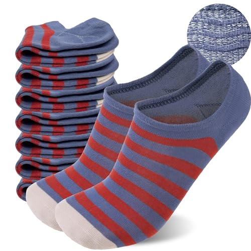 Sunew 8 Pairs No Show Socks for Womens Men Suitable for Matching with Sneakers, Canvas Shoes and Can Handle Various Scenarios Purple Stripe Large
