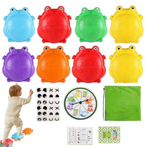 Wlikmjg trampolines sensoriales, trampolines animales,piedras de equilibrio apilables antideslizantes: juguete colorido de motricidad fina, juguetes sensoriales educativos para niños y niñas