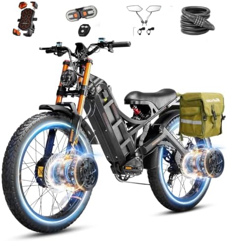 eAhora 2026 Romeo Pro 3 6000W 52Mph High-Torque Ebike, 60V 80Ah 300 Mile Long Range Electric Bike for Adults, Adjustable Air Suspension, 26'' Puncture-Proof Tire, UL 2849 Certified by TÜV image 9