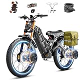 eAhora 2025 Romeo Pro II - 4000W/52V/46MPH Dual Motor Electric Bike for Adults, 70Ah Battery 200+ Miles Long Range Electric Bike with BMS Tech, 7-Speed Gear System, Pedal Assist, UL2849