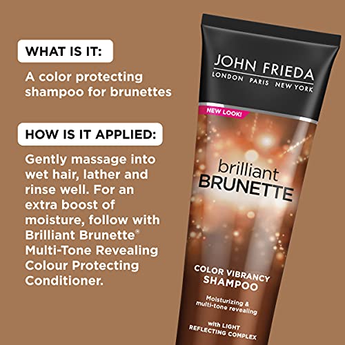 John Frieda Brilliant Brunette Multi-Tone Revealing Shampoo, Color Protecting Shampoo, Helps Unlock Vibrant Color, 8.45 Ounce #TOP4