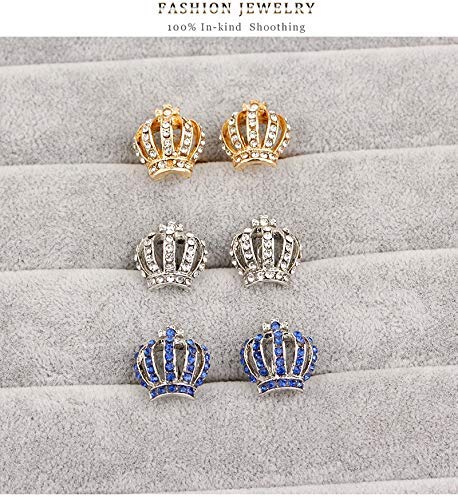 1 Paar Elegante Kristall Strass Krone Manschettenknöpfe für Herren Damen Hemd Hochzeit Party Manschettenknöpfe Geschenke (Gold)