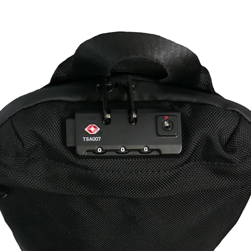 DIME BAGS Lockable Sling Backpack with Odor Sealing Carbon Lining, Scent & Spill Proof Crossbody Bag with 3-Digit Combo Lock, Water-Resistant Exterior, Adjustable Strap & Hidden Pocket (Black)3