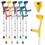 Ossenberg Classic Open Cuff Ergonomic Grip Elbow Crutch – Yellow – Single | Lightweight Height Adjustable Economy Comfort Coloured Forearm Crutch for Adults Men & Women Mobility and Walking Aid