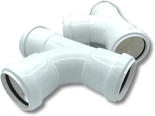FLOPLAST 40mm White Pushfit Waste Pipe Tee - Bag of 2