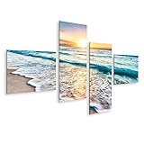 islandburner Cuadro en Lienzo Amanecer sobre la Playa Cancún Hermoso México Cuadro de Pared póster Lienzo Cuadro GEWU