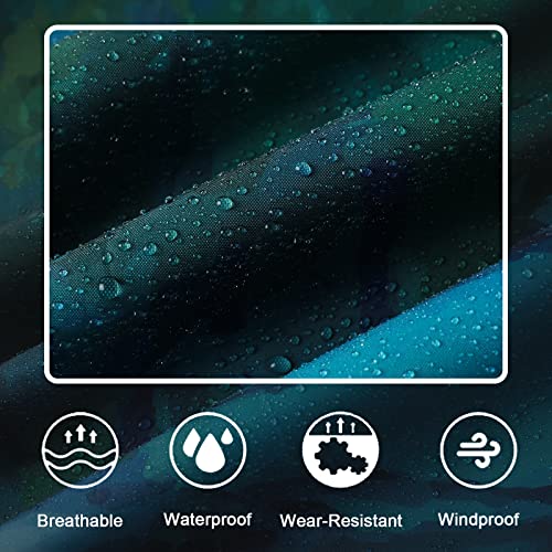 Saphirose Adults Rain Poncho Waterproof Raincoat Jacket Hood With Pocket(Water Lilies) #TOP3