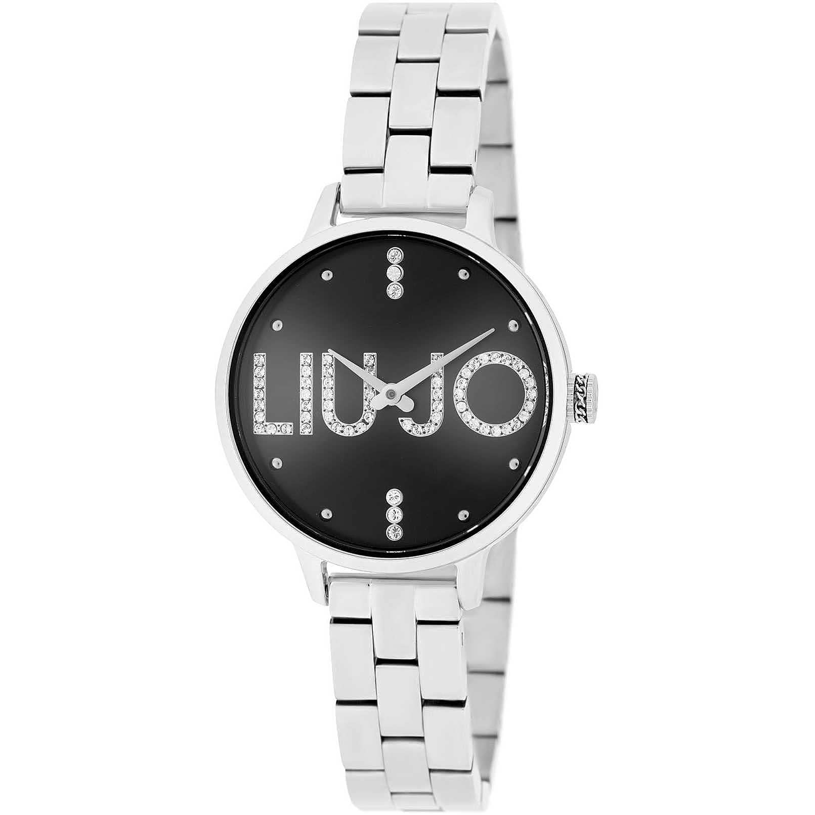 Damiata Gioielli LIU JO Couple Plus Orologio da donna con cassa e bracciale in acciaio inossidabile, colore del quadrante: nero, diametro della cassa: 32 mm, TLJ2037