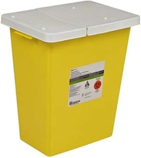 Covidien 8931 SharpSafety Chemotherapy Container with Hinged Lid, PGII, 12 gal Capacity, Yellow (Pack of 10)