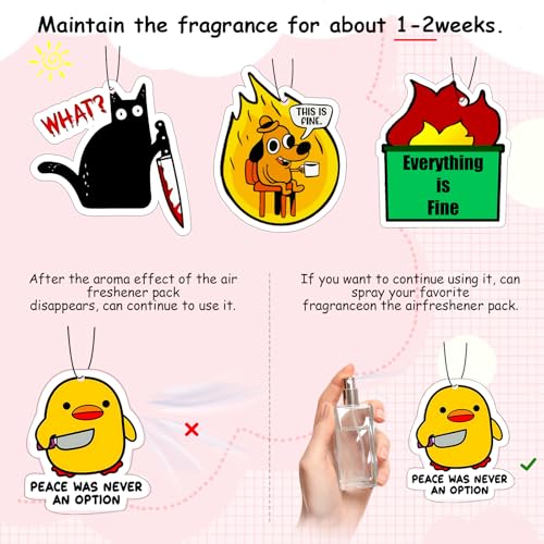 Image of 10Pcs Funny Car Air Freshener Hanging Decor Cute Accessories for Auto Interior, Funny Mirror Decor Hanging Cars Freshener Interior Gift for Men Women