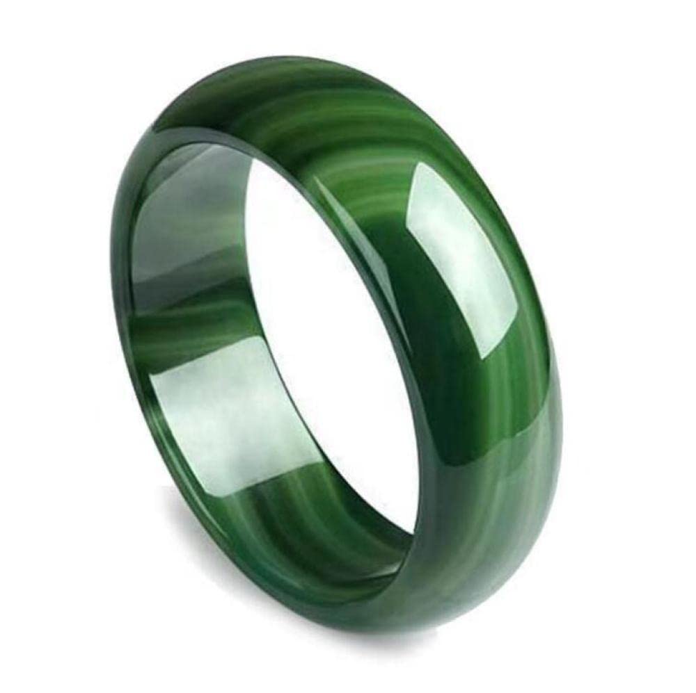 LNNSHX Jade-Armreif, grüne Achat-Jade-Armbänder für Damen, grasgrüne Chalcedon-Armbänder, verbreitertes und verdicktes Jade-Armband, Glück bringen, für Frauen, mit Schmuckschatulle, 56–64 mm,A-(A-56mm