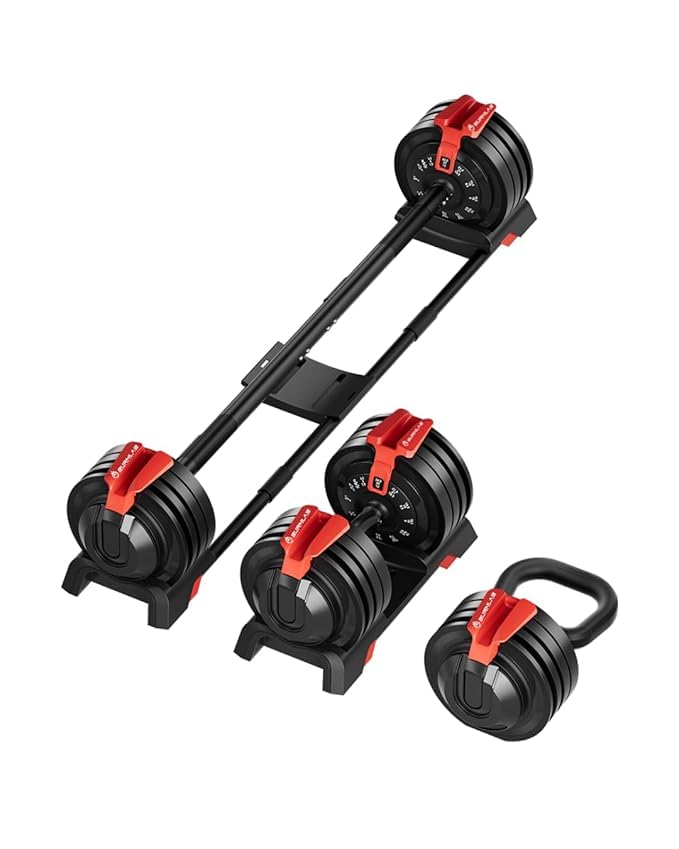 Burnlab Shift 3-in-1 Weight Training Kit | Converts to Dumbbell, Kettlebell & Barbell, Dumbbells with Anti-Slip Handle for Exercise & Fitness, Easy Weight Adjustment for Full Body Workout Fitness (3 in 1 Kit, 3 to 24 KG)-image-19