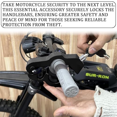 UZZH Motorcycle Lock, Motorcycle Accessories Heavy Duty Motorcycle Throttle Locks Anti Theft, Motorcycle Brake Grip Lock, Adjustable Handlebar Lever Locking for Motorcycle, Bike, Dirt Bikes (Black)