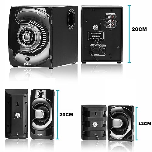 Image of MyKey HT-X20 60W RMS Home Theater System 4.1 Channel Multimedia Speaker with High Bass, Bluetooth, USB, AUX, FM & Remote Control - Enjoy Movie Theater Sound at Home (X20)