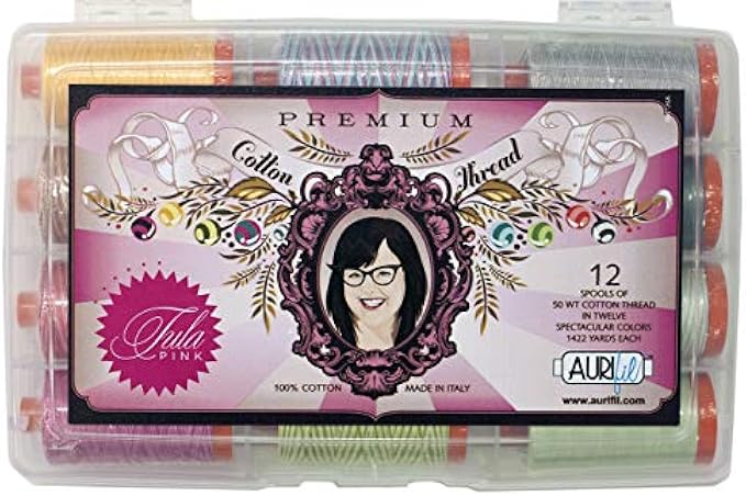 Tula Pink Premium Collection Aurifil Thread Kit 12 Large Spools 50 Weight TP50TP12