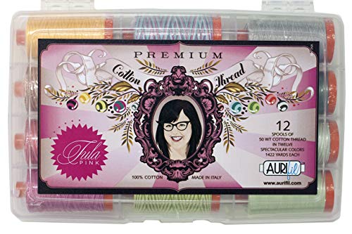 Tula Pink Premium Collection Aurifil Thread Kit 12 Large Spools 50 Weight TP50TP12