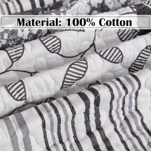 Colcha 100% algodón King de EVENHUG, ropa de cama reversible gris de alta suavidad para todo el año 6