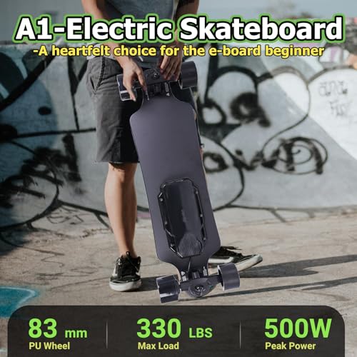 A1 Electric Skateboard with Remote, Rang Up to 17 Miles/24, 8 Ply Canadian Maple, Smooth Breaking, Suitable for Younger Beginners - Image 3