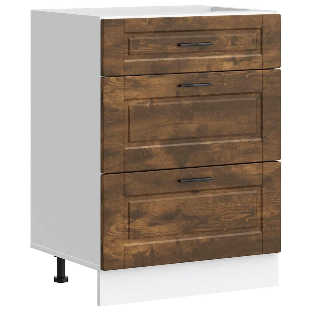Vidaxl Kitchen Base Cabinet Porto Smoked Oak Engineered Wood Sink Base Cabinet 8721158426109