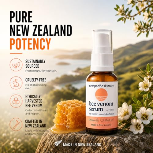 New Pacific Skincare Firming Anti-Aging Face Serum with Retinol – Reduces Fine Lines & Improves Elasticity – Bee Venom, Manuka Honey, Hyaluronic Acid & Vitamin C, 1oz