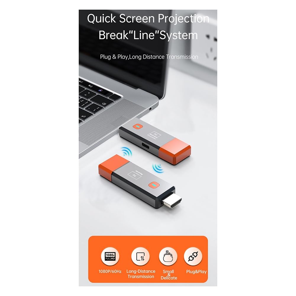 Nadajnik i odbiornik radiowy HD 1080p 50 m HD radiowy wzmacniacz wideo TV Stick do aparatu, laptopa, komputera, telewizora