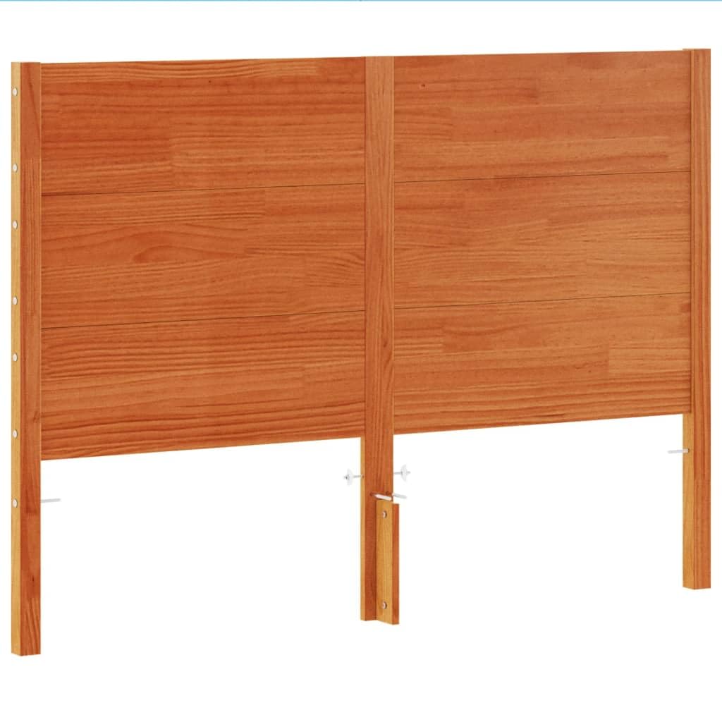 vidaXL Cabecero de Cama, Cabecera para Somier con Patas, Cabezal de Cama, Mueble para Dormitorio, Madera Maciza de Pino Marrón Cera 135 cm