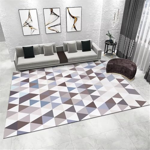 Tapis bleu 180x250cm géométrique pour chambre d'ado